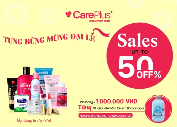 CarePlus – Tưng bừng mừng đại lễ giảm đến 50%