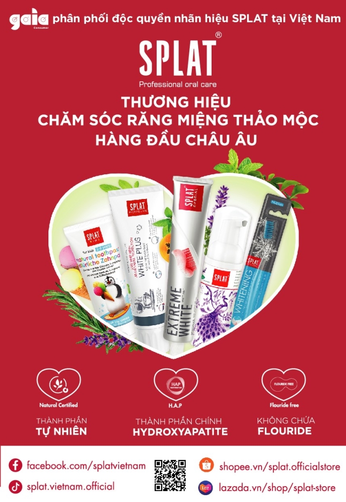 Thương hiệu chăm sóc răng miệng thảo mộc SPLAT đạt giải thưởng Tin Dùng Việt Nam 2023