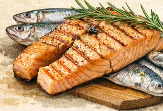 Omega-3 trong cá hỗ trợ giảm viêm và ngăn ngừa tình trạng khô da.