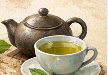 rà xanh chứa nhiều catechin làm chậm quá trình lão hóa da.