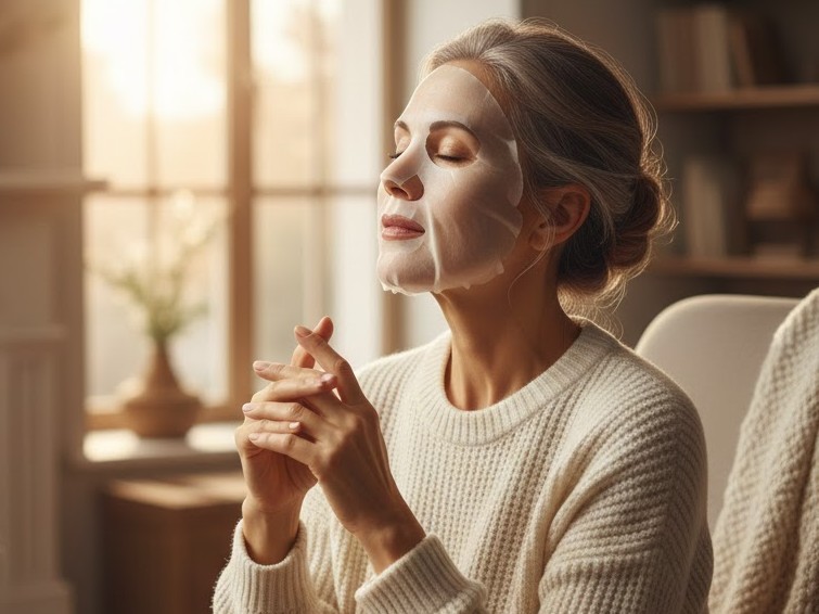 Mặt nạ giúp cung cấp tức thời độ ẩm, vitamin và các hoạt chất phục hồi hàng rào da.