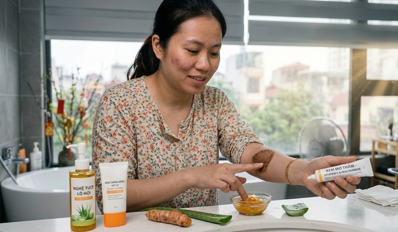 Chỉ dùng các biện pháp xóa vết thâm sau khi nấm da đã khỏi hoàn toàn.