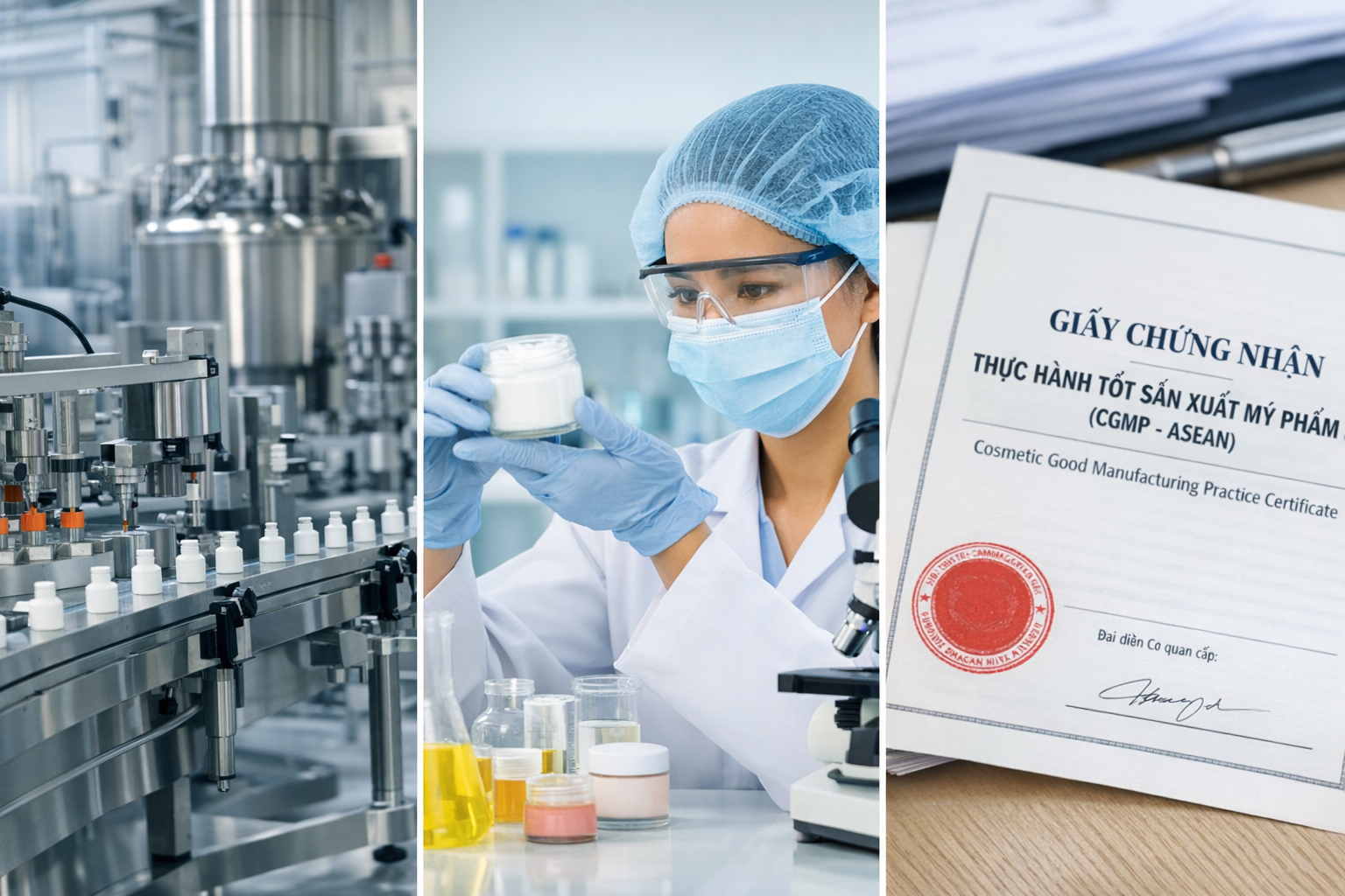 Giấy chứng nhận đủ điều kiện sản xuất mỹ phẩm và CGMP (Ảnh minh họa)
