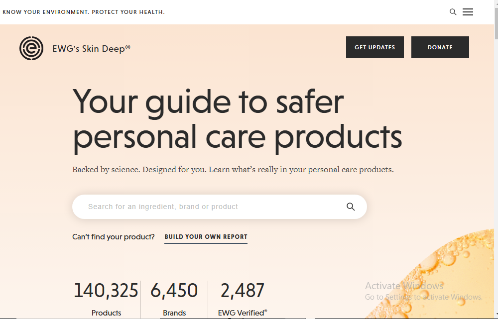 Trang tra cứu thành phần mỹ phẩm EWG