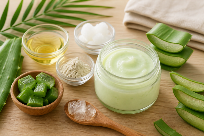 Nha đam có tác dụng làm dịu, cấp ẩm và hỗ trợ phục hồi da sau nắng.