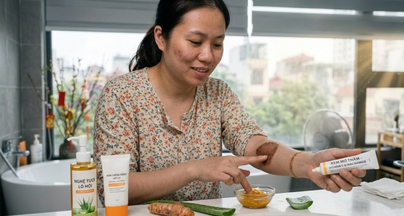 Phục hồi làn da và xóa vết thâm nhanh sau điều trị nấm da