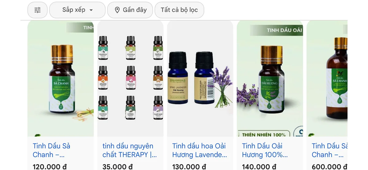 Thị trường mua bán tinh dầu trực tuyến rất đa dạng