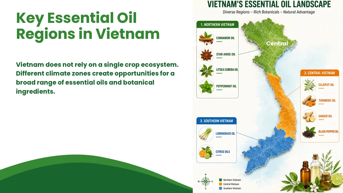 Biểu đồ: Các vùng tinh dầu đặc trưng của Việt Nam